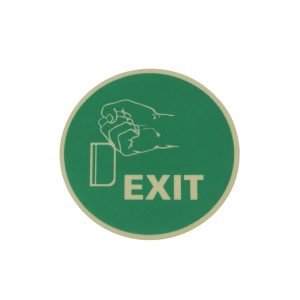 Tuotekuva, jossa on exit-kyltti valkoista taustaa vasten.